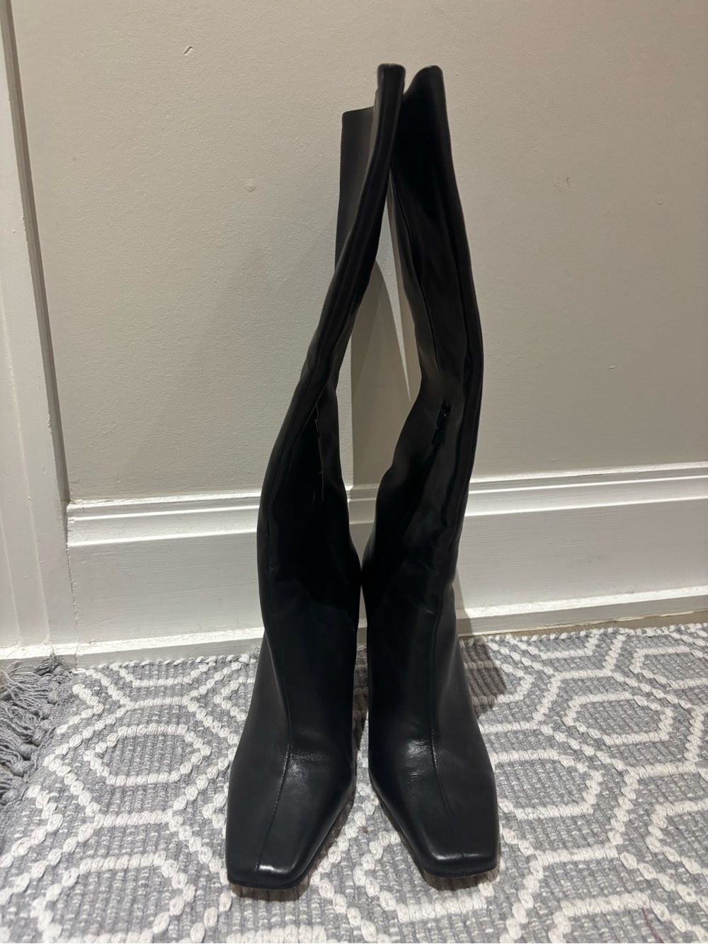 Steve Madden Wide Calf Lizette Black Over-the-Knee Square-Toe Boots